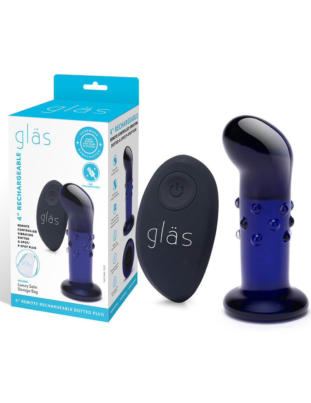 Glas 4" G-Spot & P-Spot Vibrator- Package