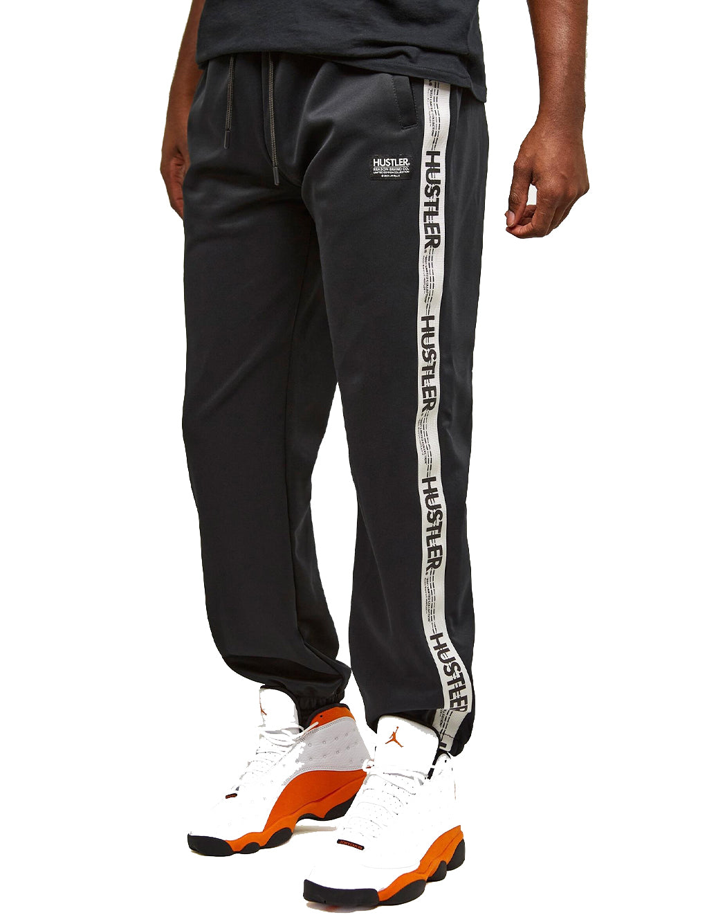 HUSTLER® Track Pants- Black- On Model