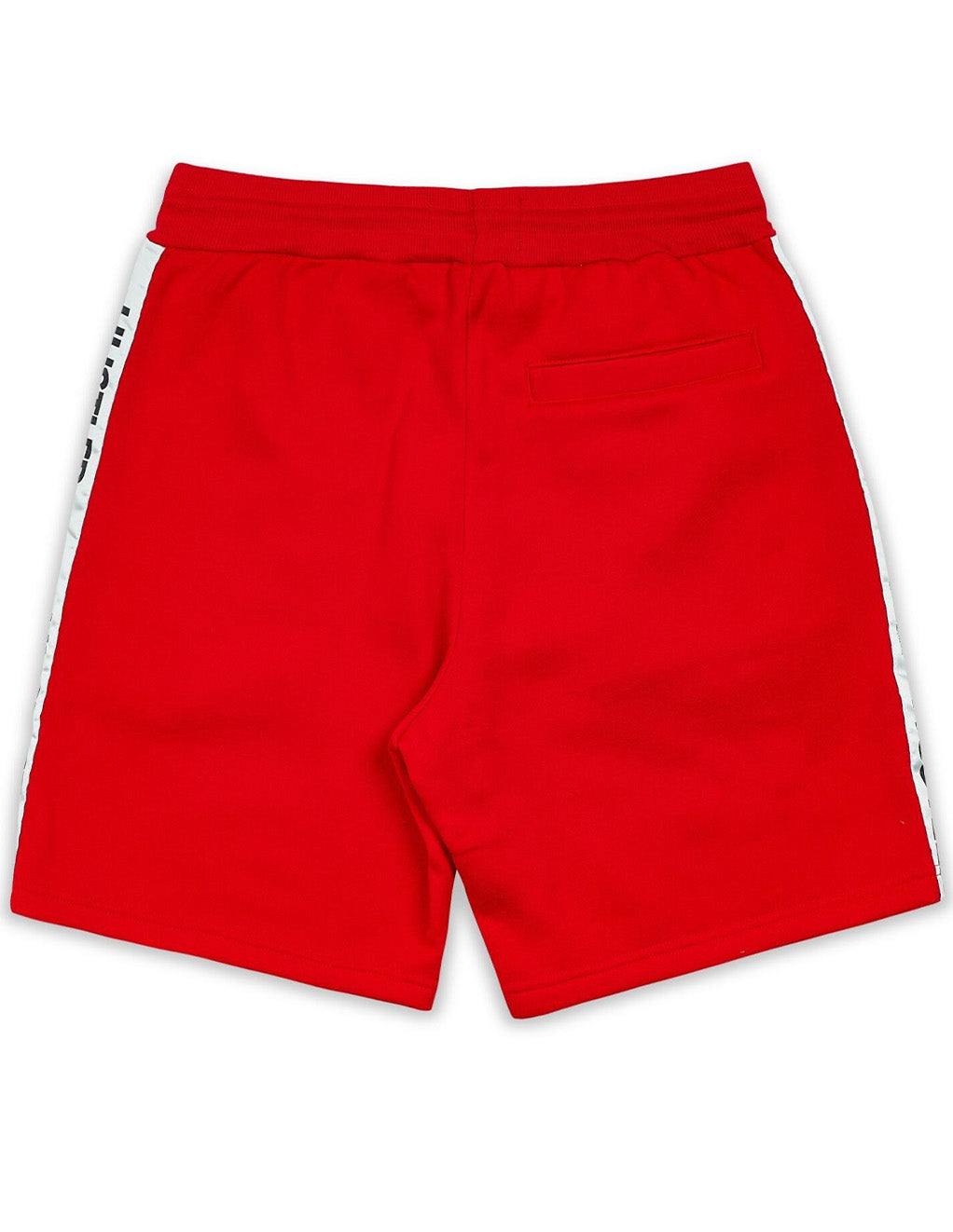 HUSTLER® Logo Tape Shorts- Red- Back