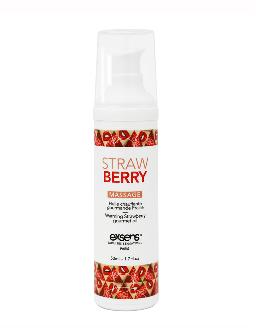 Exens Warming Edible Massage Oil- Strawberry- Front