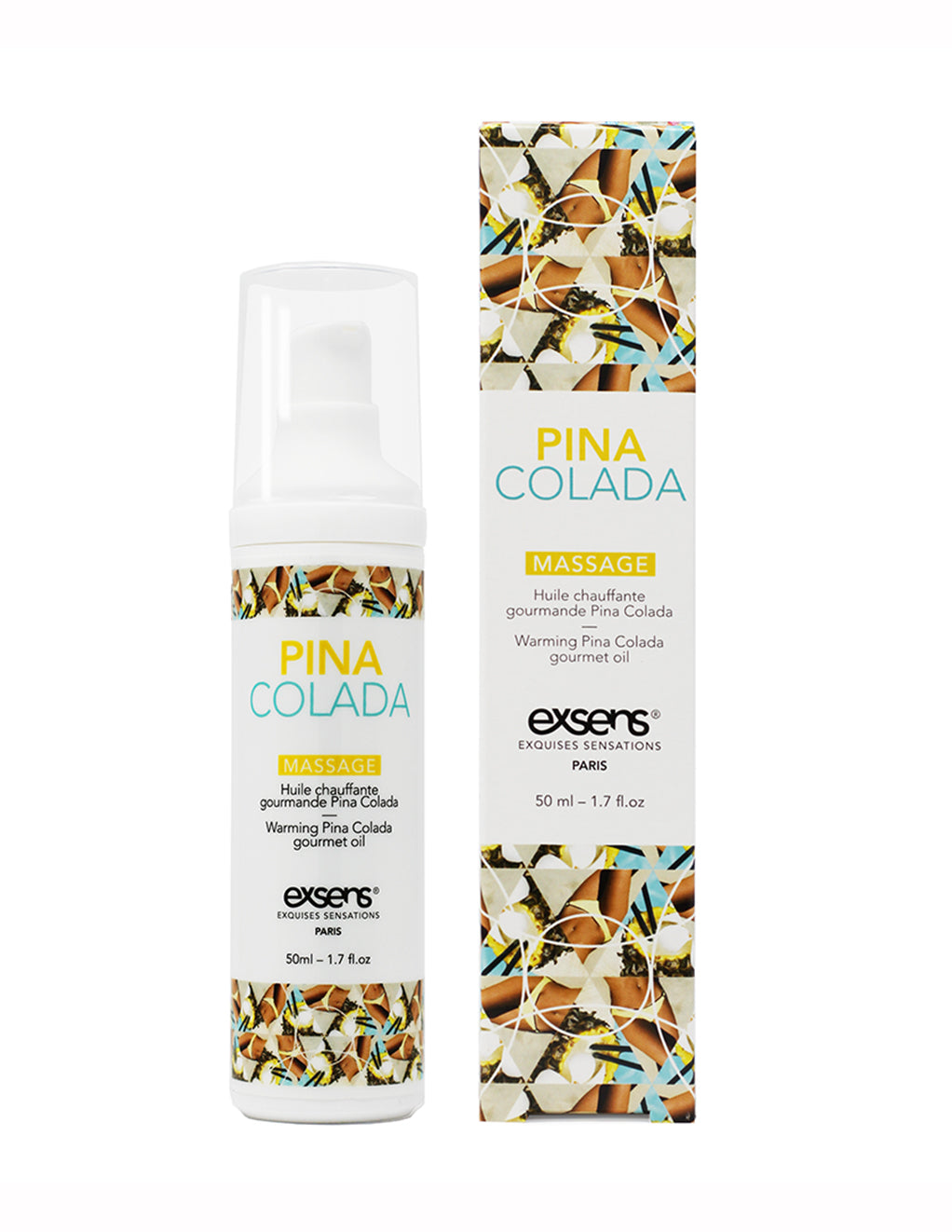 Exens Warming Edible Massage Oil- Pina Colada- Front- Package