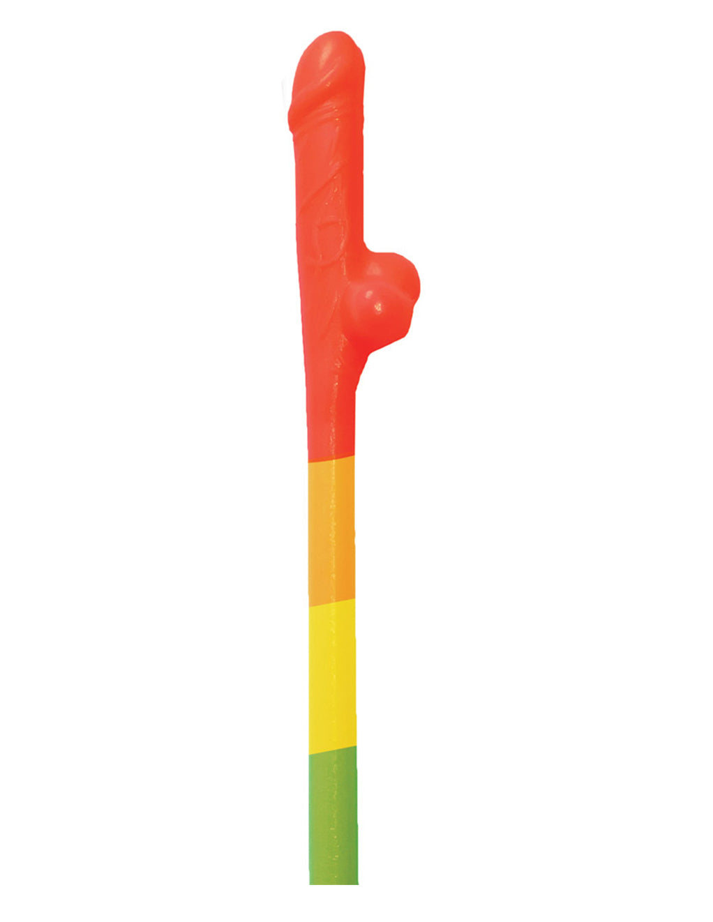 Rainbow Pecker Straws 10pk- Front