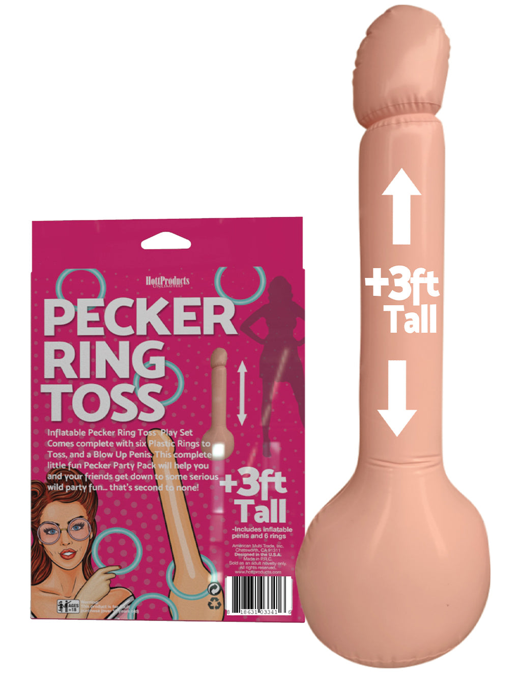 Inflatable Pecker Ring Toss Game- Back package- Details