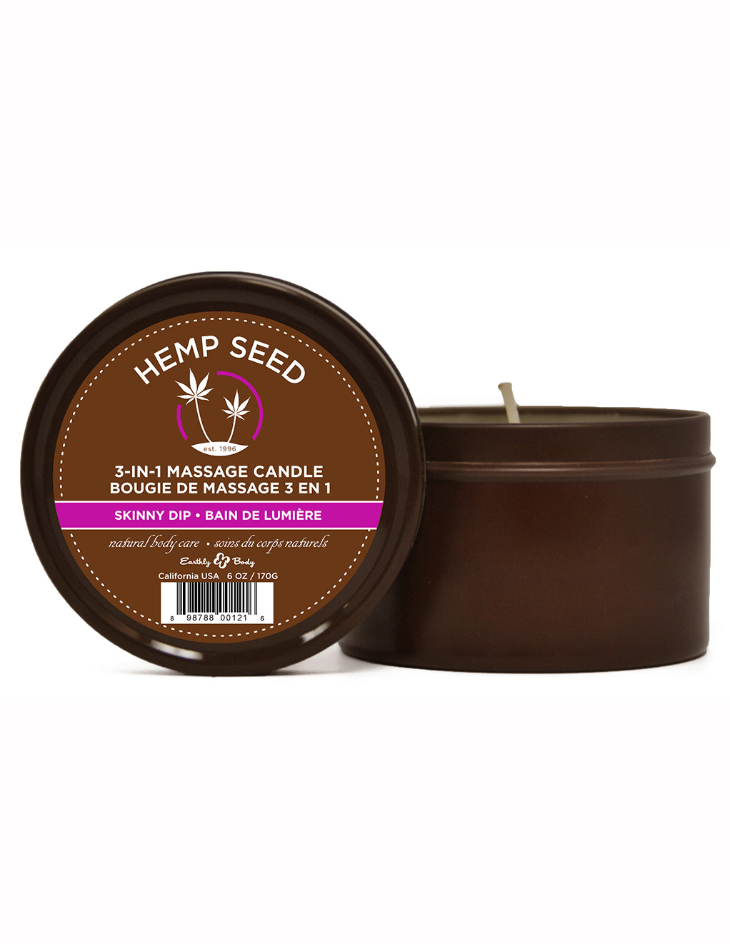 Earthly Body 3-in-1 Massage Candle- Skinny Dip- Front