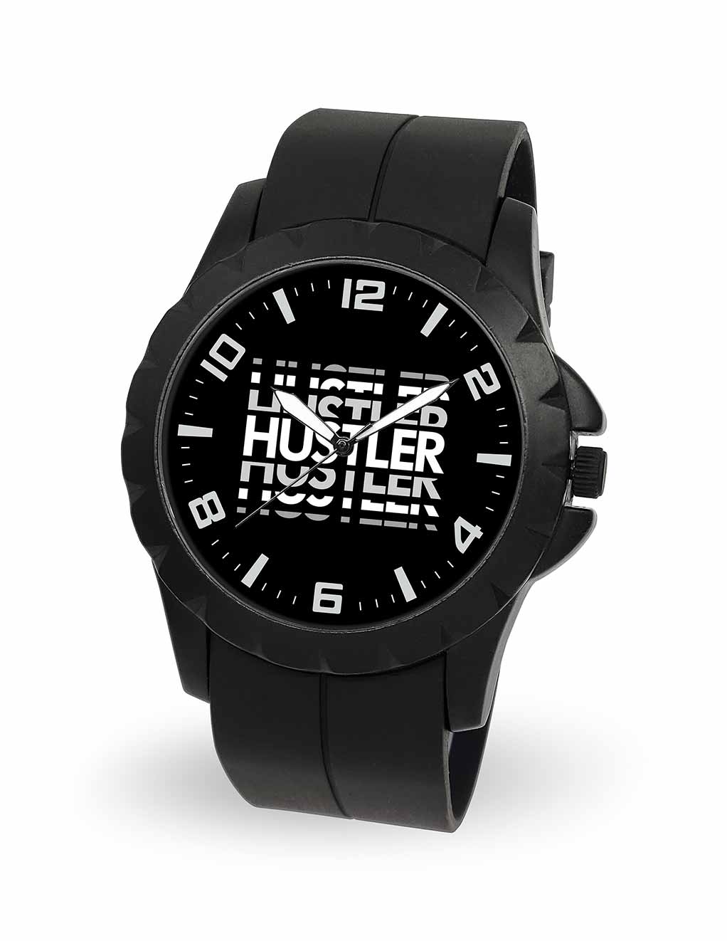 HUSTLER® Moto Collection Watch- Black- front