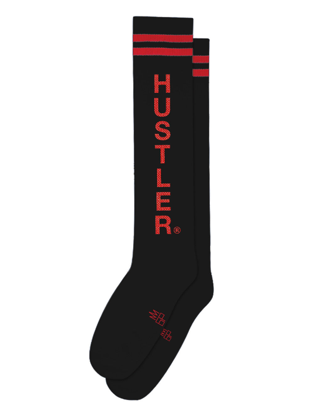 Hustler Knee Socks Black With Red