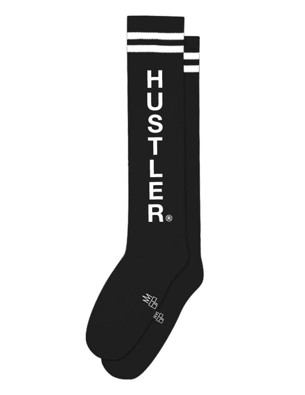 Hustler Knee Socks Black With White