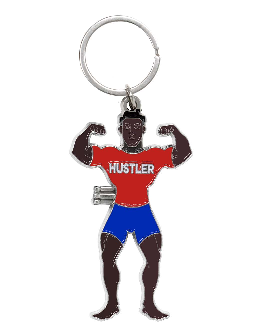 HUSTLER® Male Nude Hinge Keychain- Dark- Clothed