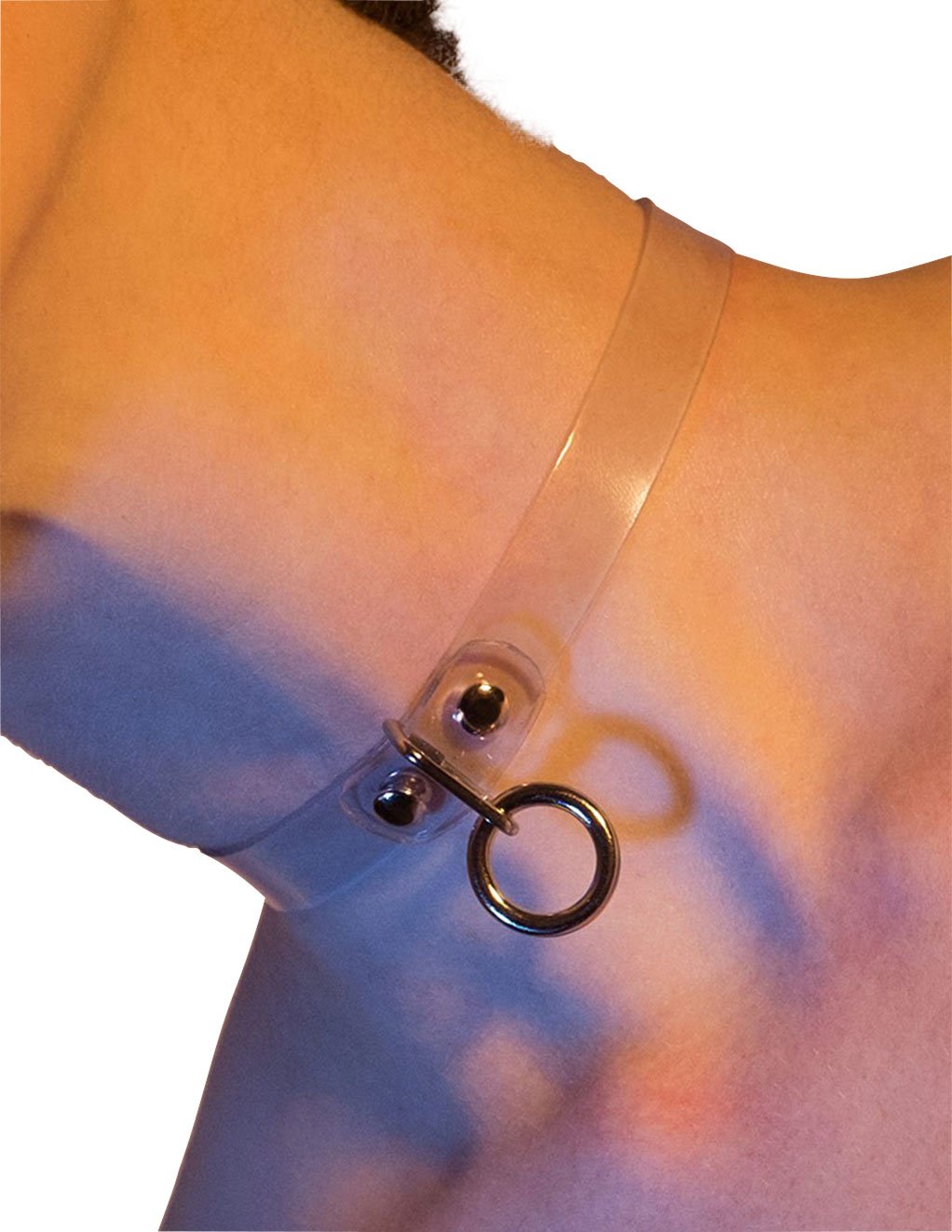 Clear CTRL Clear Vinyl Choker with O-Ring- On model