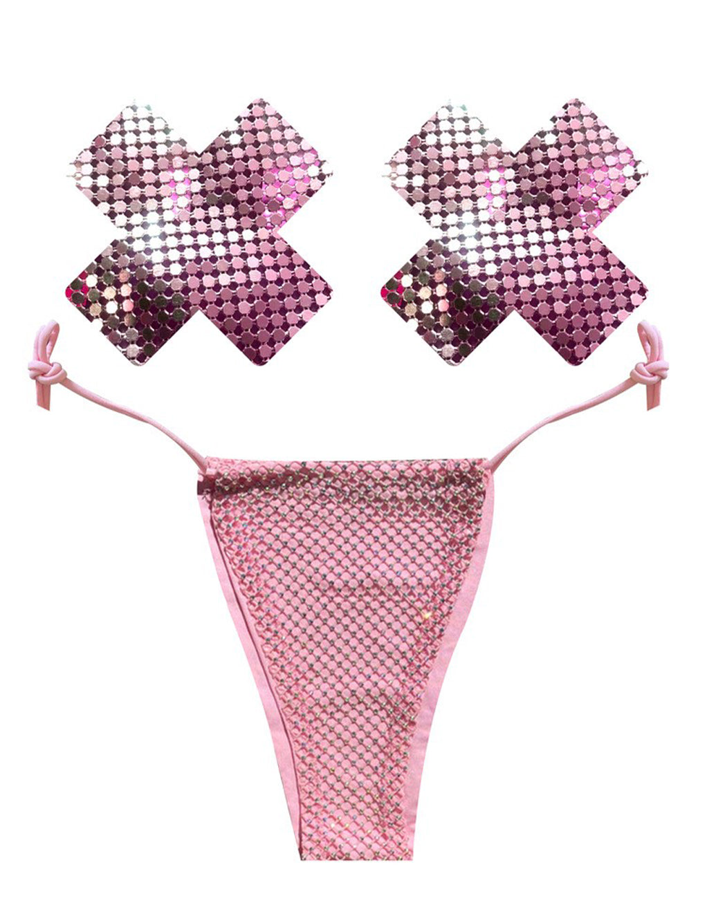 Neva Nude Pasties & Bikini- Pink- Front