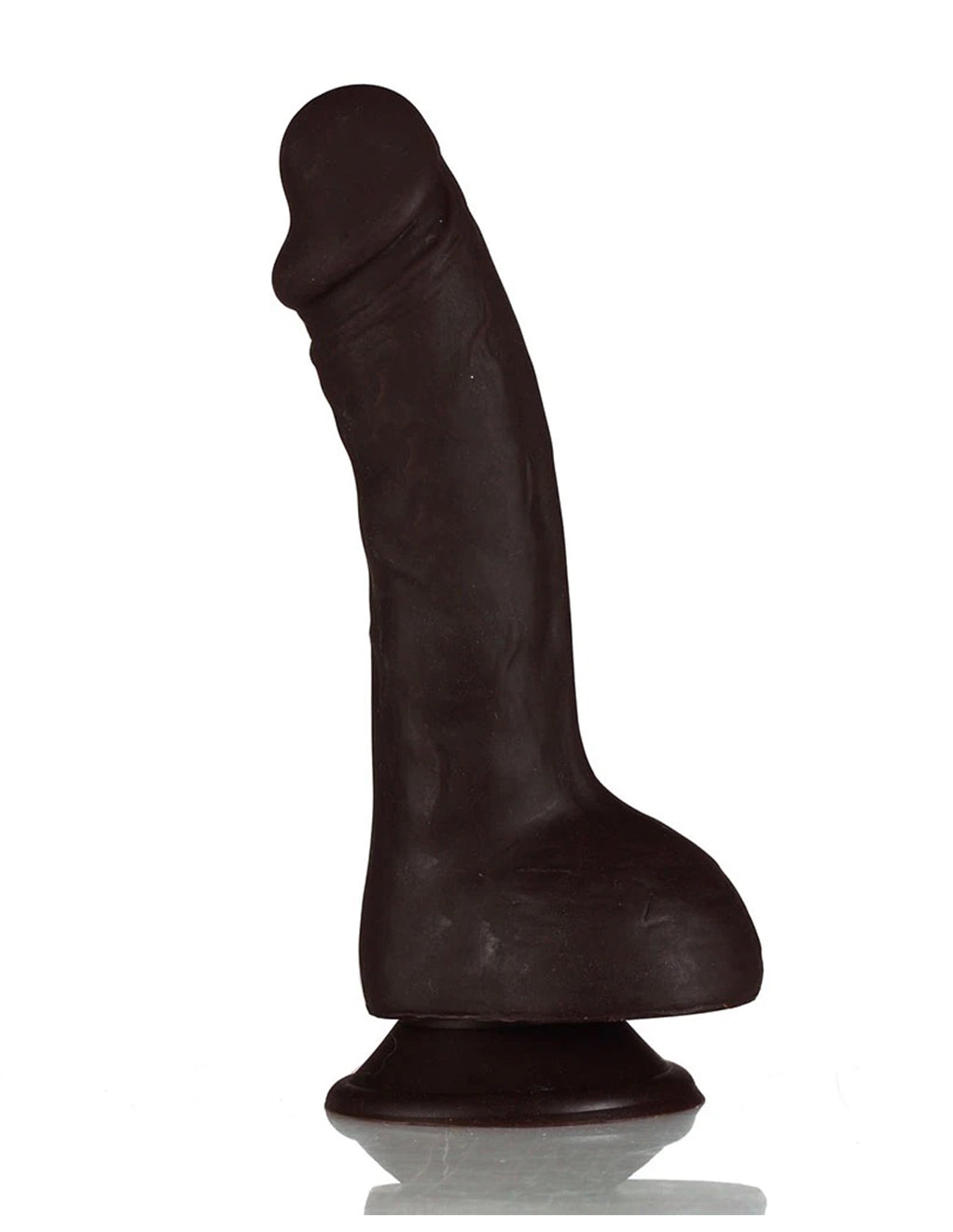 Maia Phoenix 8 inch Silicone Realistic Veined Suction Cup Dildo- Brown- Side