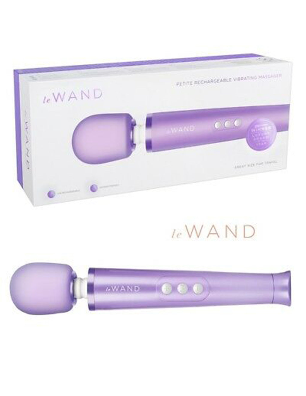 Le Wand Petite Rechargeable Massager Purple Box