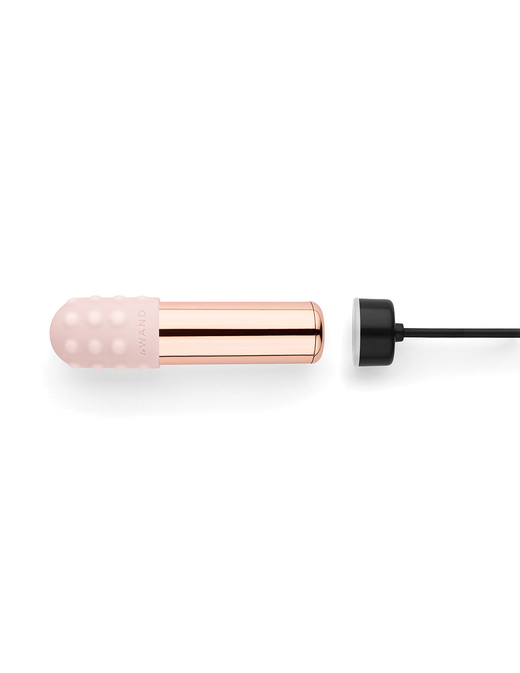 Le Wand Bullet Rechargeable Clitoral Vibrator- Rose Gold- Charger