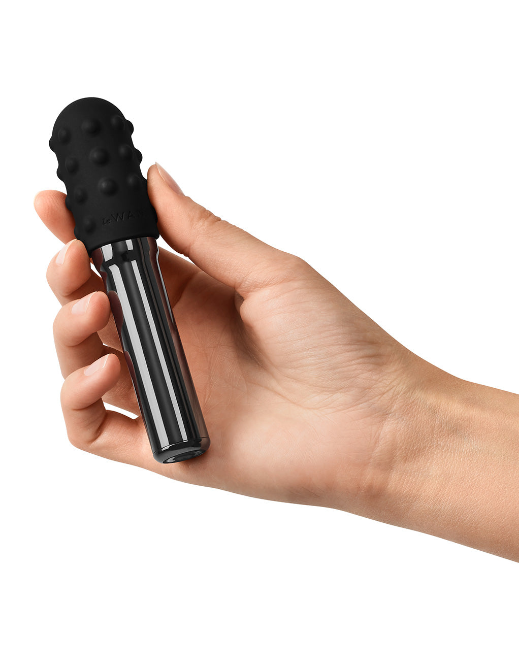 Le Wand Grand Bullet Rechargeable Clitoral Vibrator- Black- In hand