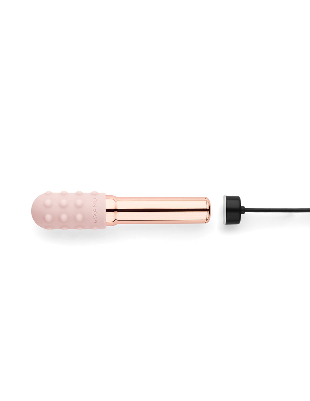 Le Wand Grand Bullet Rechargeable Clitoral Vibrator- Rose Gold- Charger