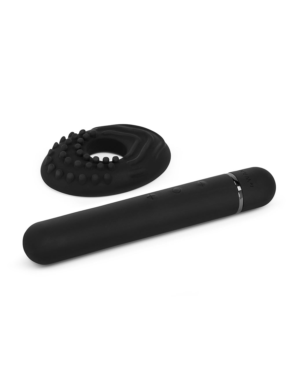 Le Wand Baton Rechargeable Clitoral Vibrator- Black- Attachments
