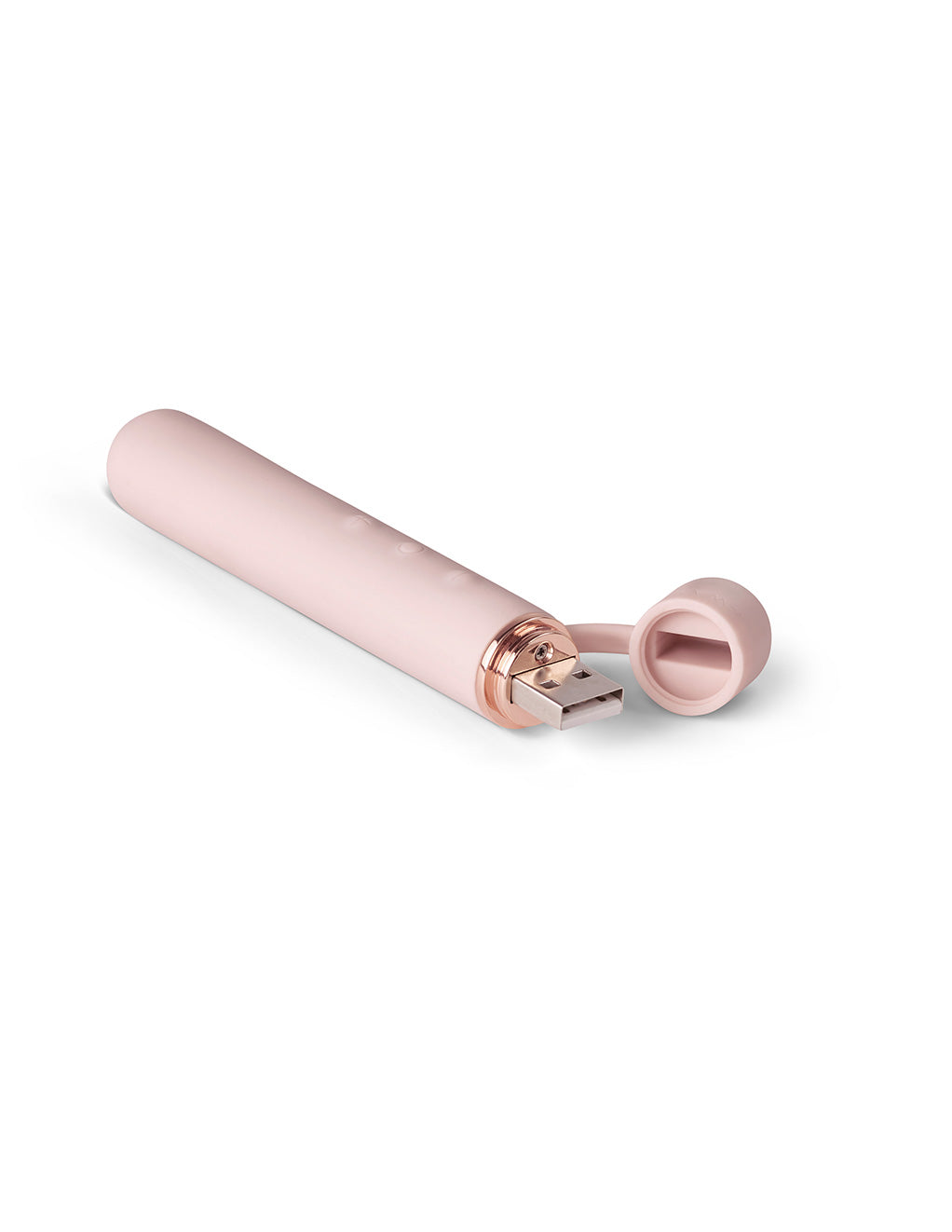 Le Wand Baton Rechargeable Clitoral Vibrator- Rose Gold- Charger
