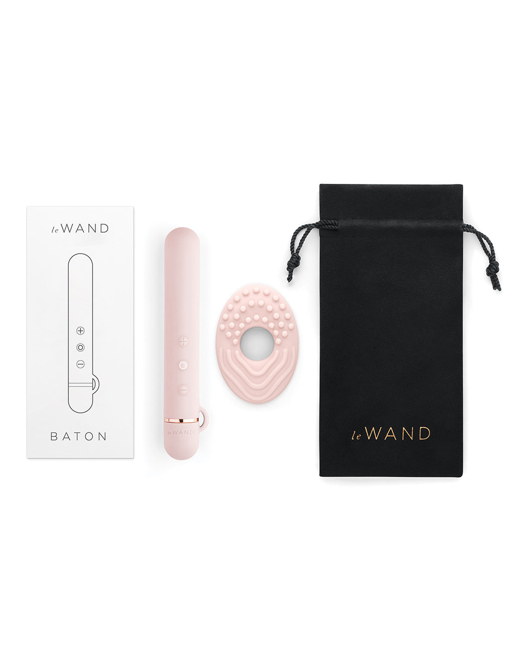 Le Wand Baton Rechargeable Clitoral Vibrator- Rose Gold- Contents