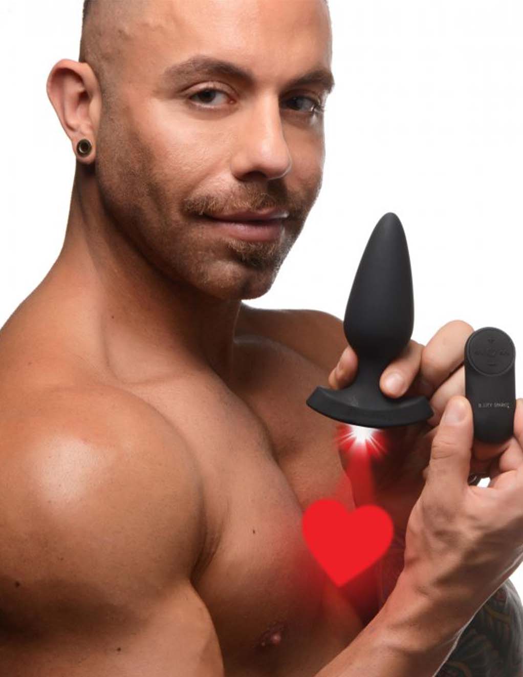Booty Sparks Remote Laser Heart Plug- Male Model- Large