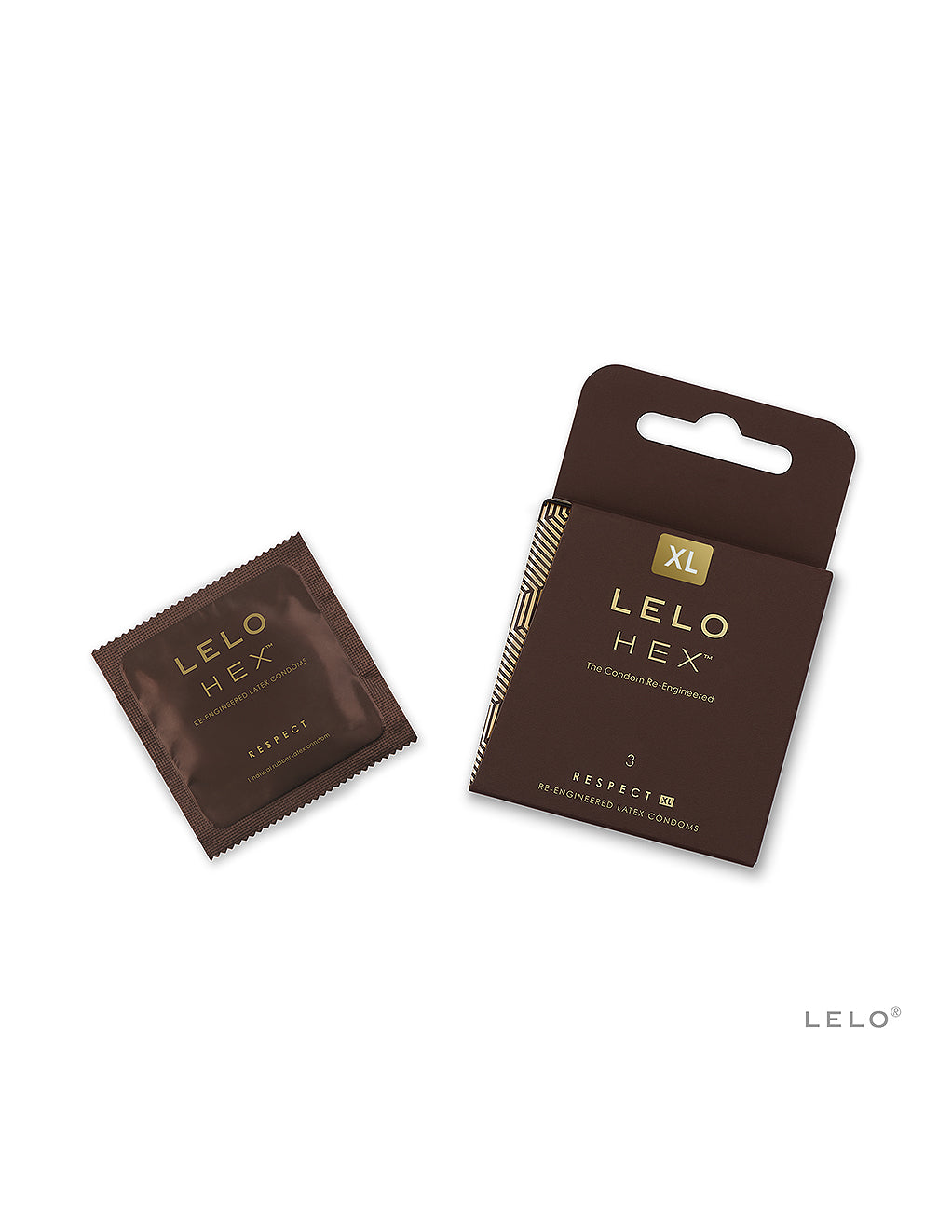 Lelo Hex Respect XL Condom- 3 pack- front