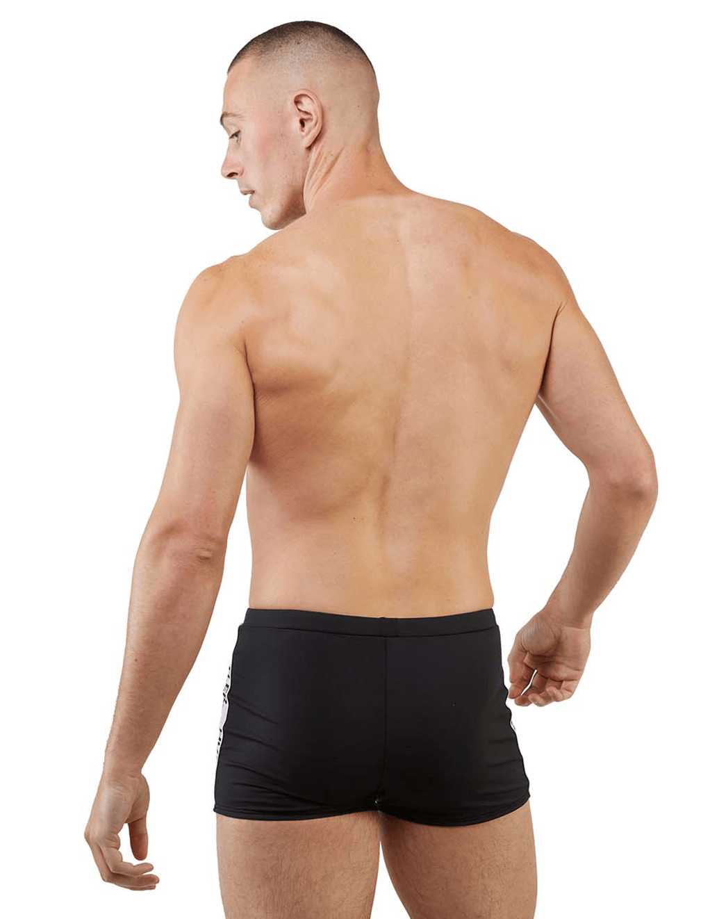 HUSTLER® Logo Men's Swim Short - Black - Back
