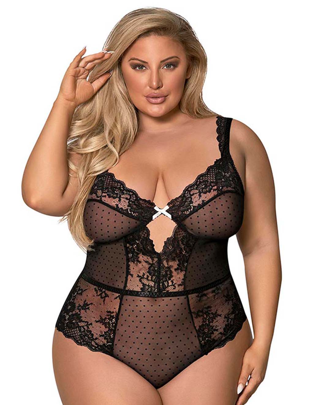 Exposed Passion Pointe Teddy- Plus- Front