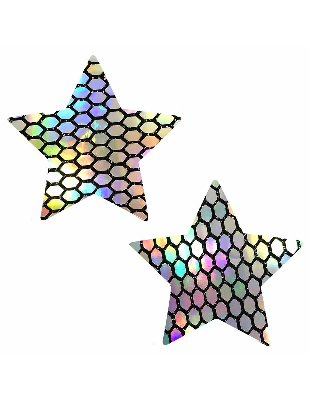 Neva Nude Net Holographic Star Pasties- Front