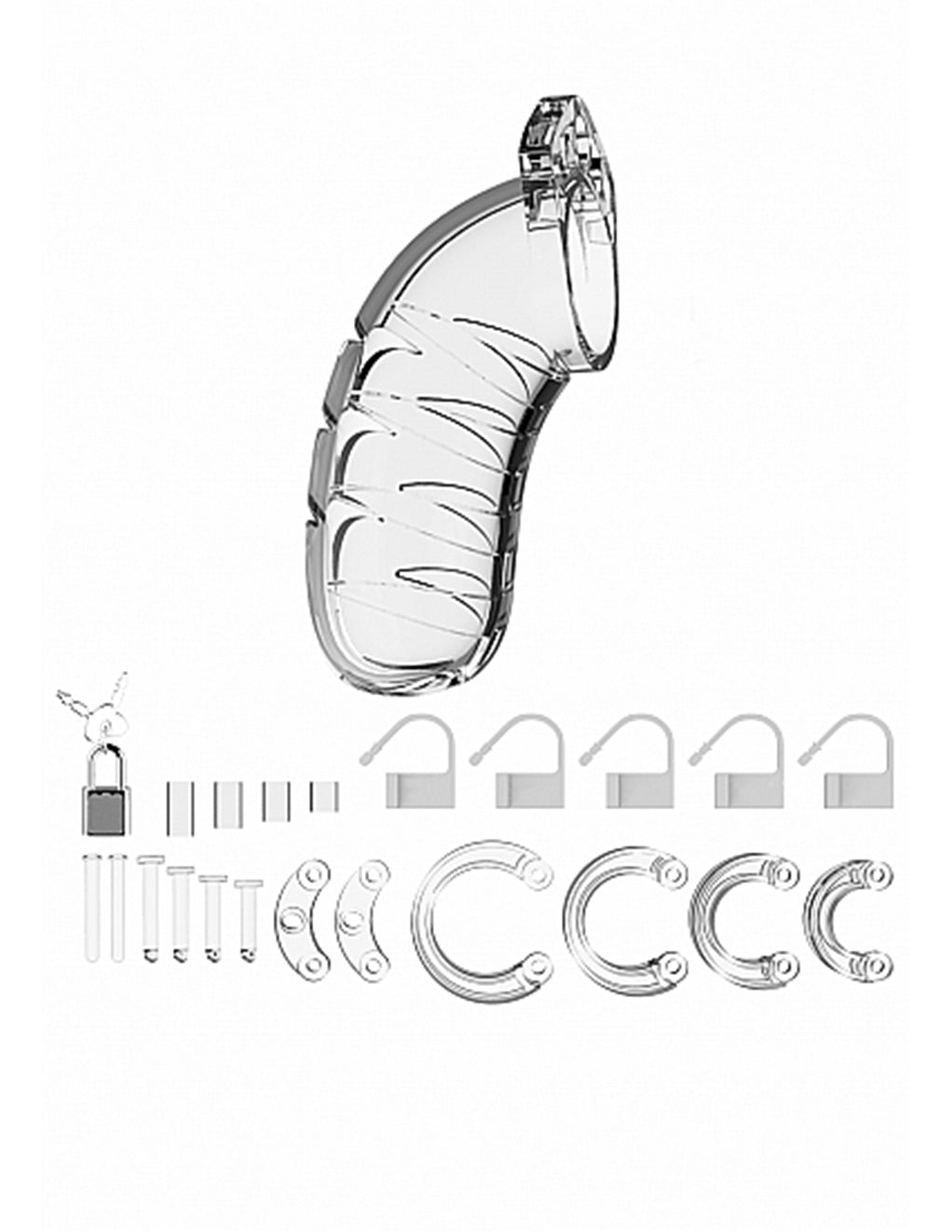 Model 4 Chastity 4.5" Transparent Cock Cage parts