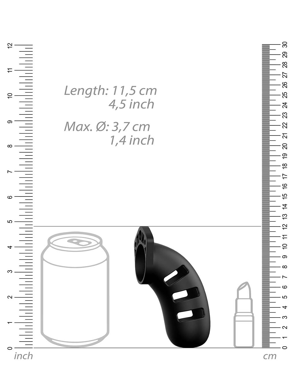 ManCage Model 21 Silicone Cock Cage 4.5"- Measurements