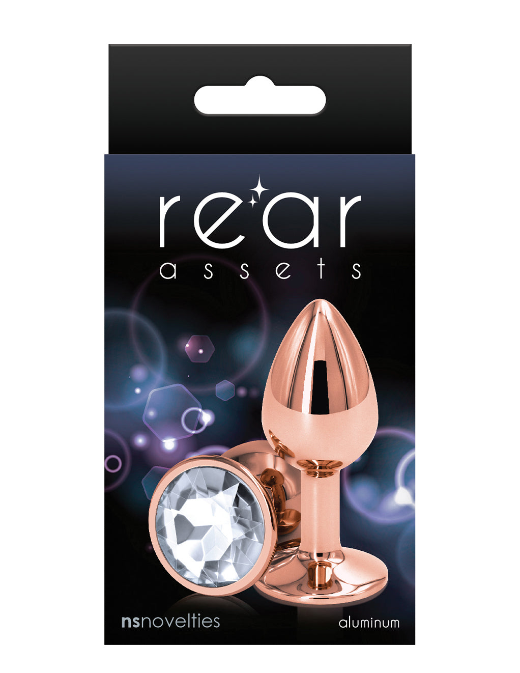 Rear Assets Rose Gold Plug- Clear- Small- Box