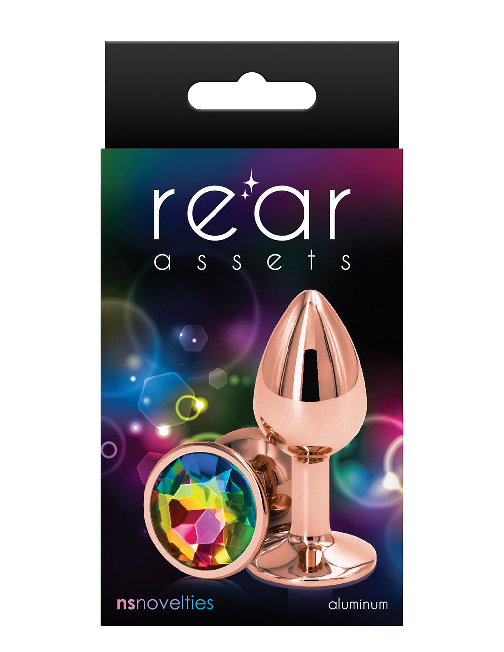Rear Assets Rose Gold Plug- Small- Rainbow- Box