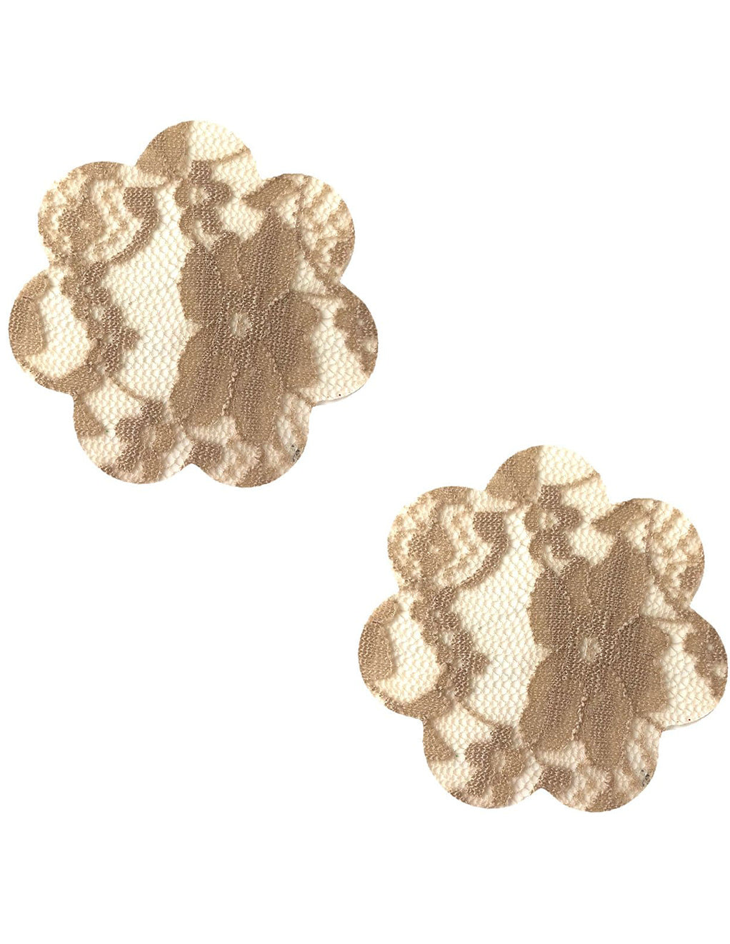 Neva Nude Lace Petal Pasties- Cream- Front