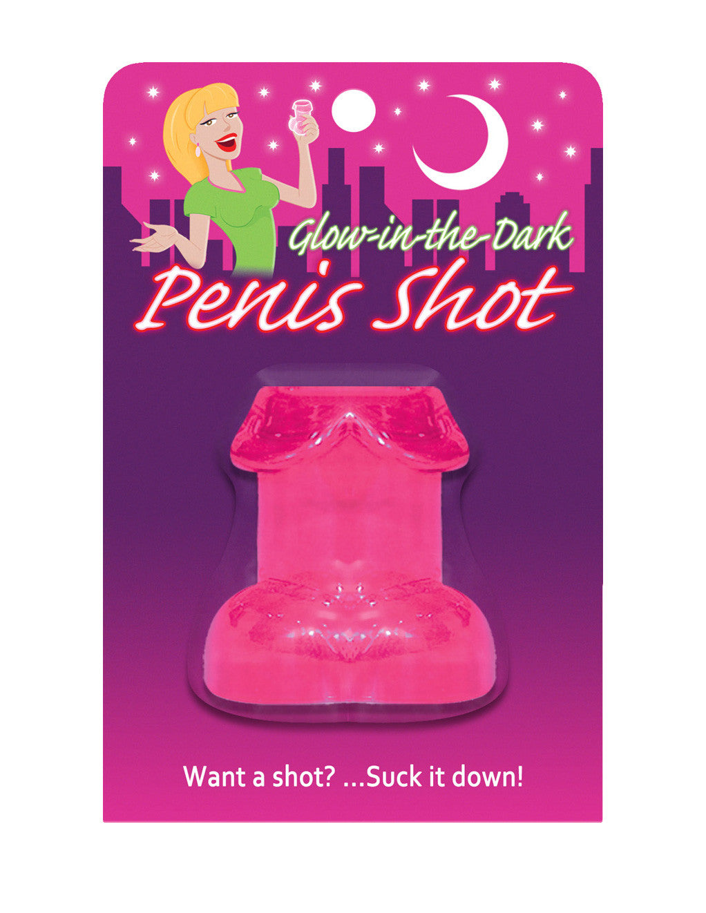 Glow in the Dark Penis Shot Glass- Pink