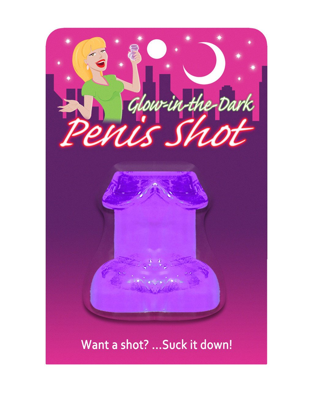 Glow in the Dark Penis Shot Glass- Purple