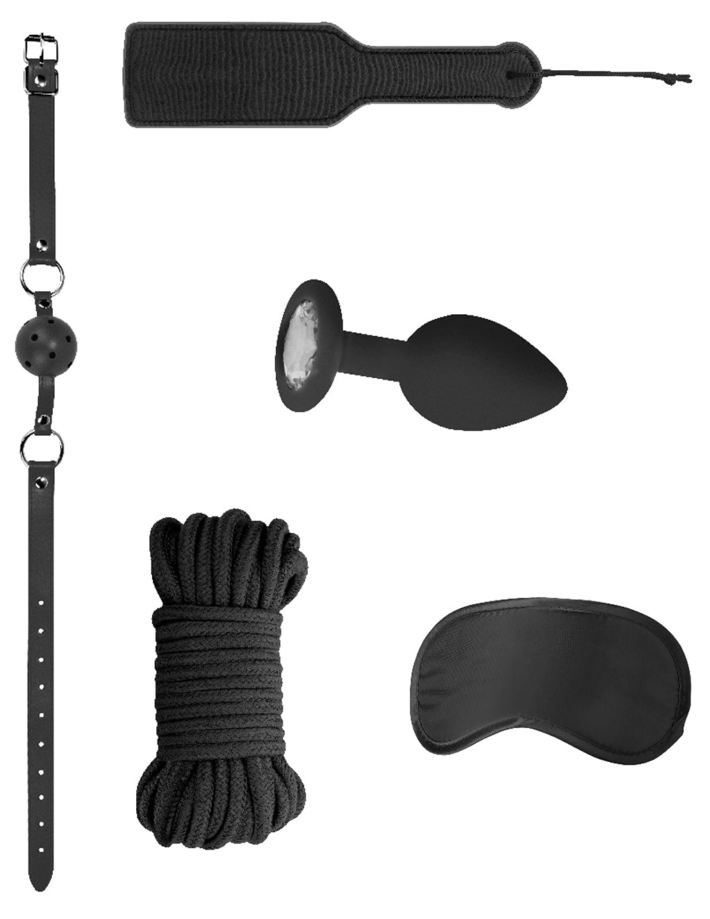 OUCH! Introductory Bondage Kit #5- Black- Front