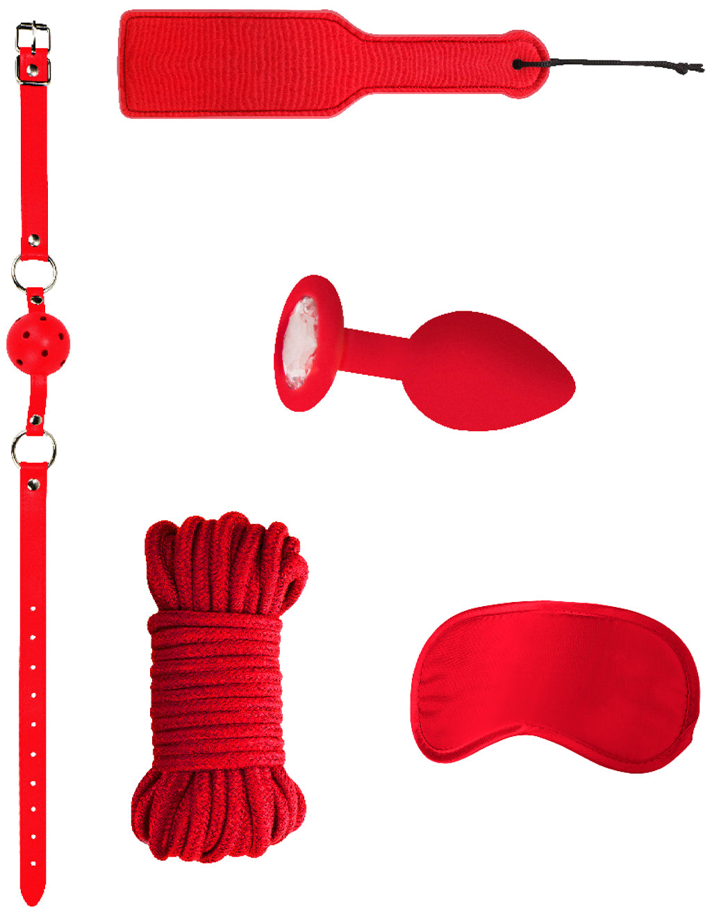 OUCH! Introductory Bondage Kit #5- Red- Front 