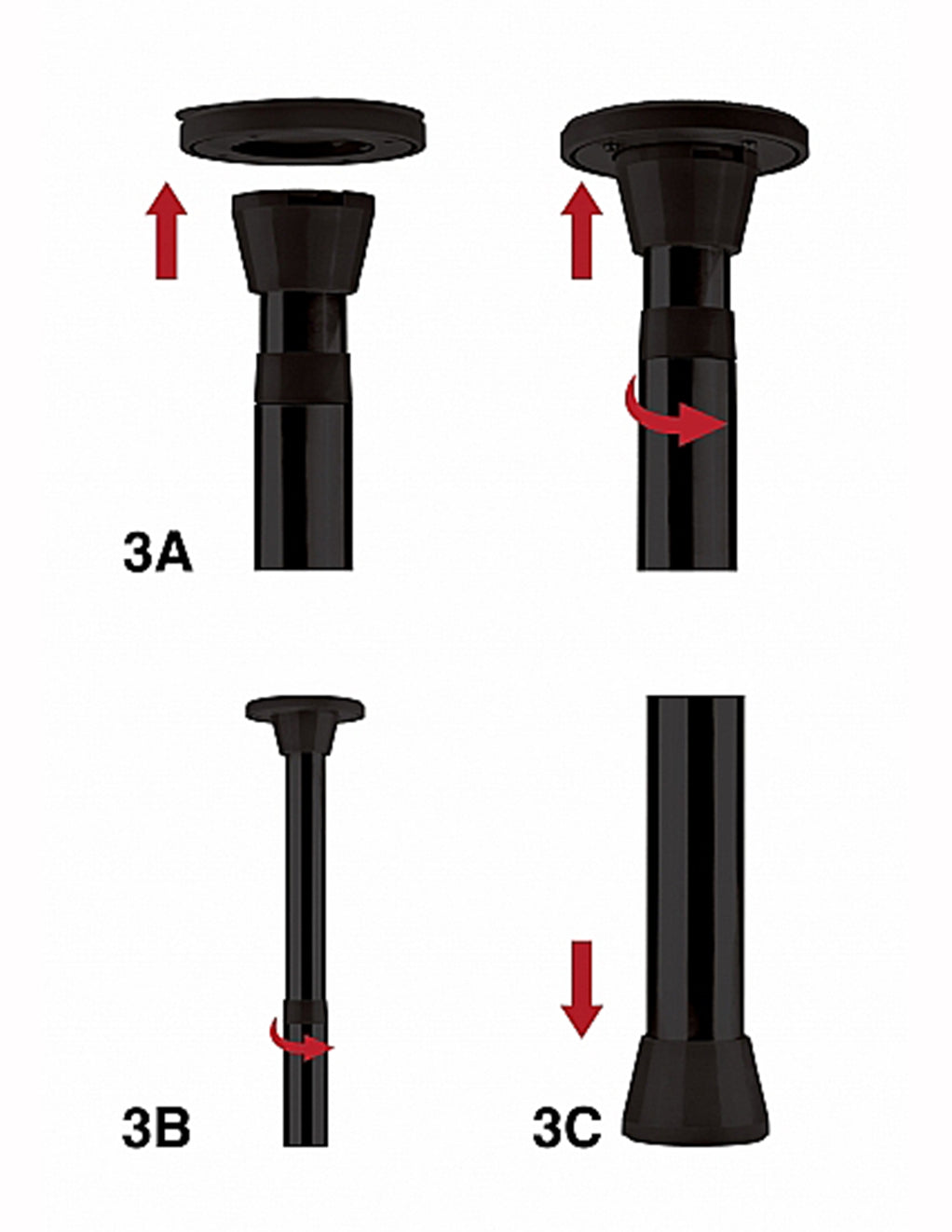 OUCH! Dance Pole- Black- Set Up Instructions 3