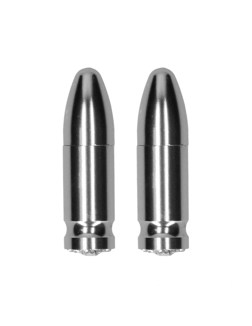 Ouch! Magnetic Diamond Bullet Nipple Clamps- Silver- Front
