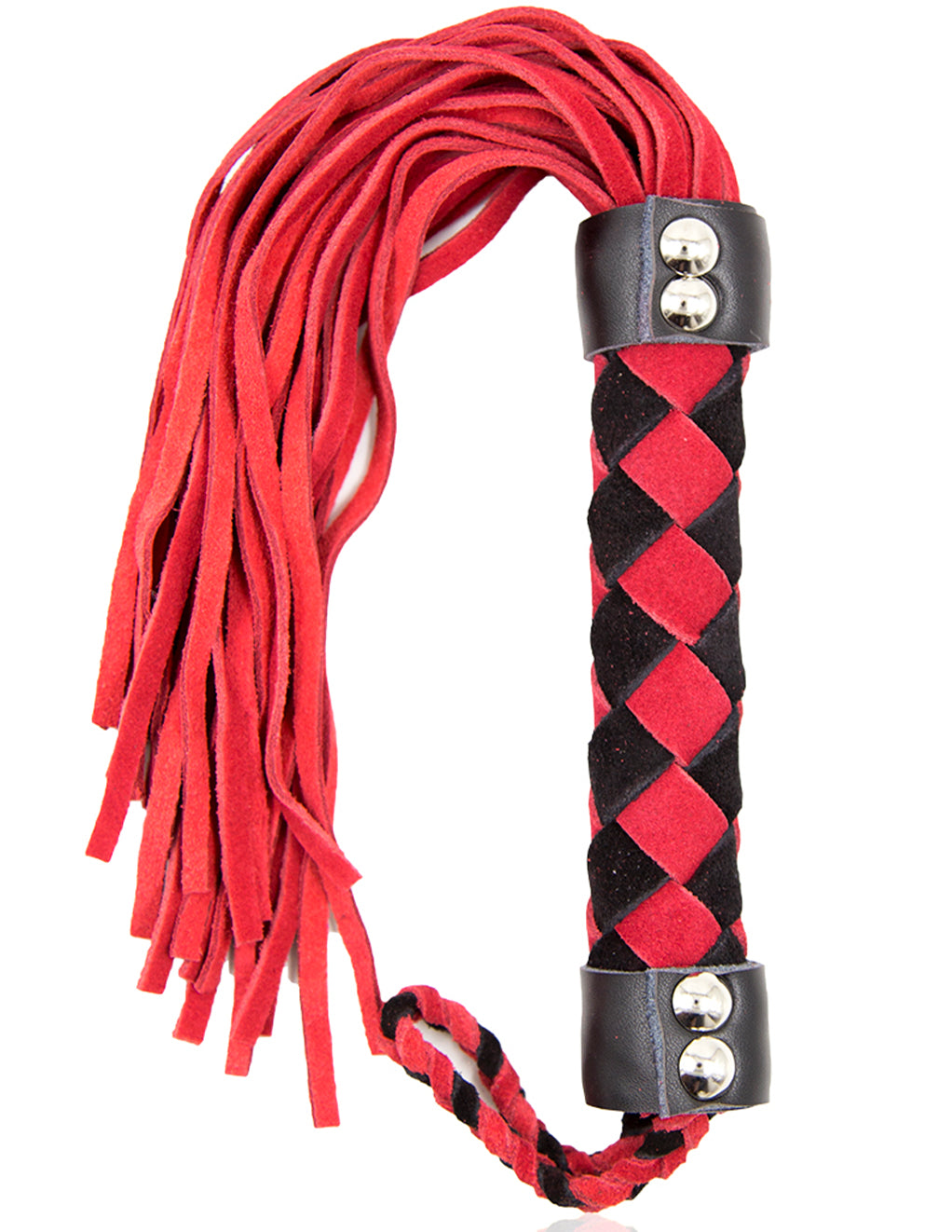 Bizarre Video 15" Leather Flogger- Red- Front