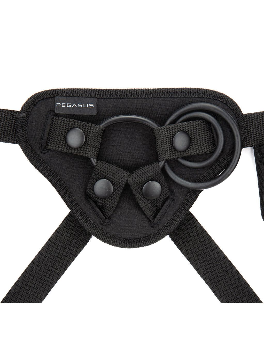 Pegasus 6" Curved Peg Strap-On Set- Harness close up
