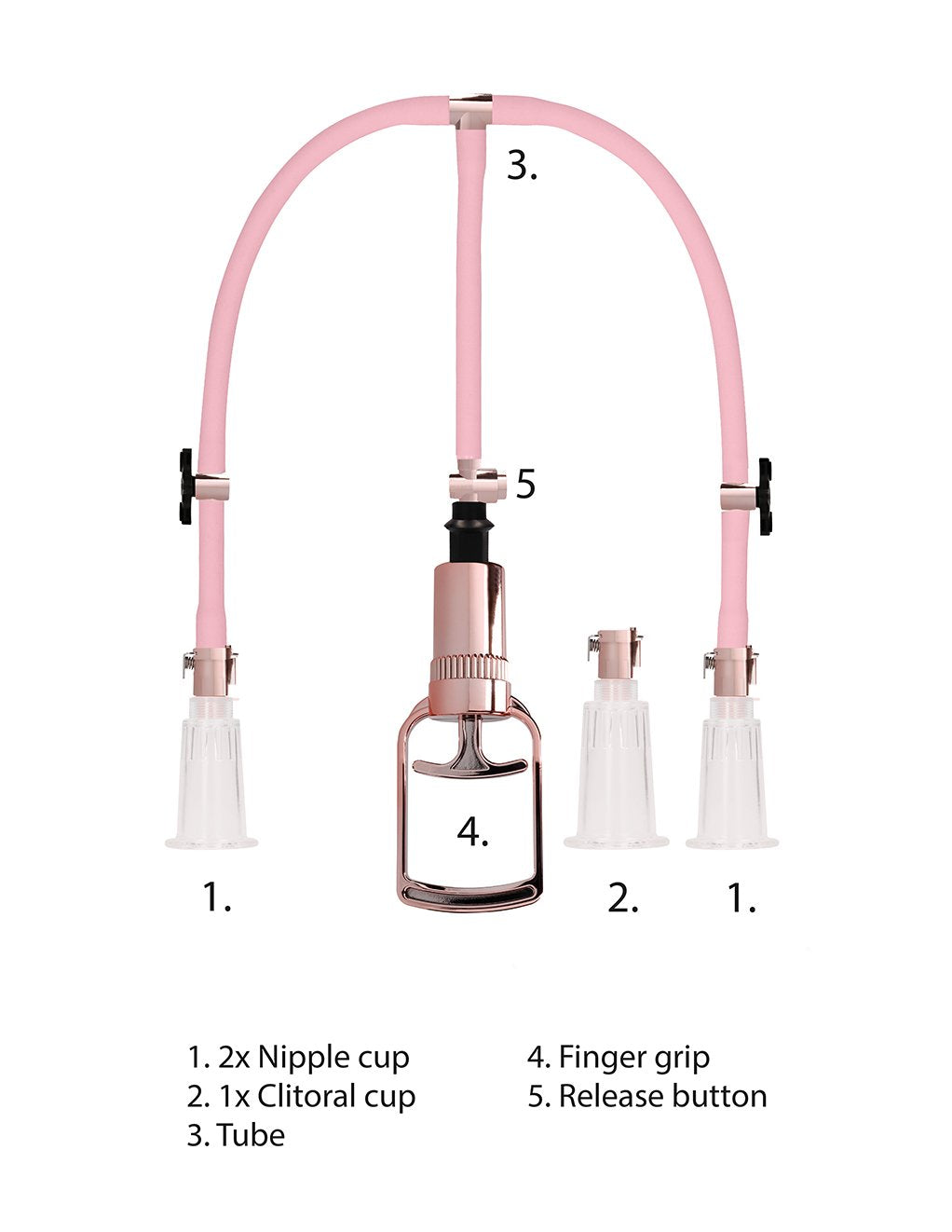 Pumped Rose Gold Clitoral and Nipple Pump Set- Medium- Details