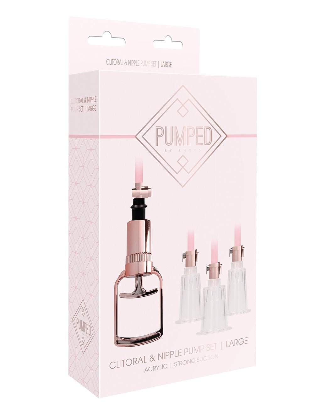 Pumped Rose Gold Clitoral and Nipple Pump Set- Large- Front Box