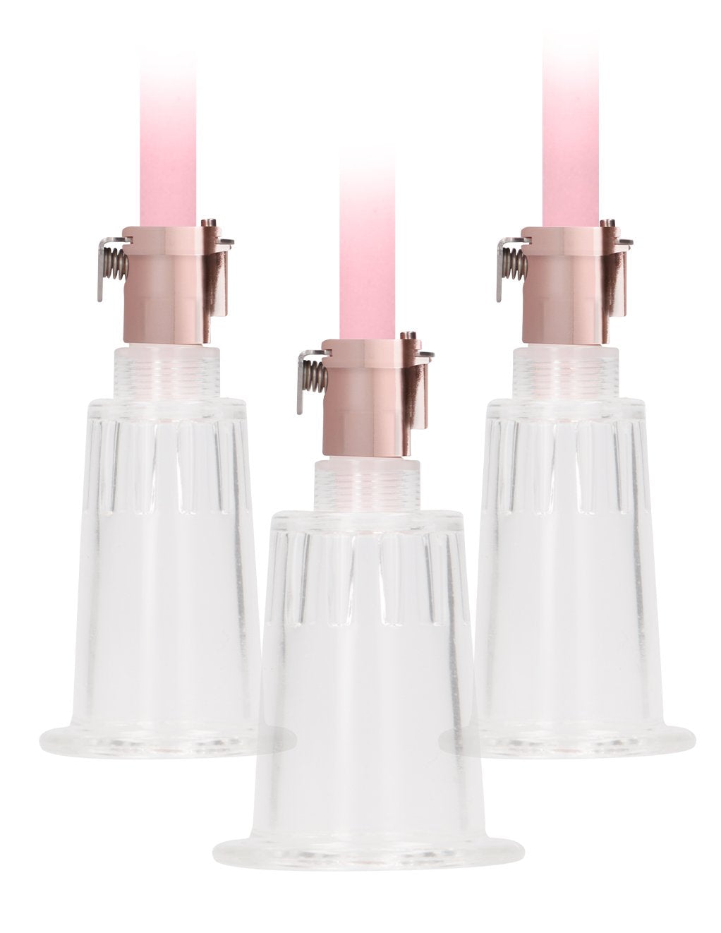 Suction Cups of Pumped Rose Gold Clitoral and Nipple Pump Set- Front