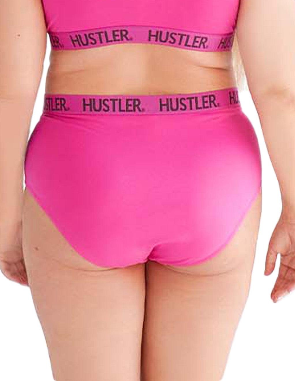 HUSTLER® Full Brief- Plus- Hot Pink Black- Back- Cropped