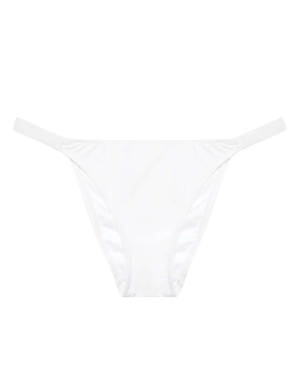 HUSTLER Tanga Bikini Brief- White- Front