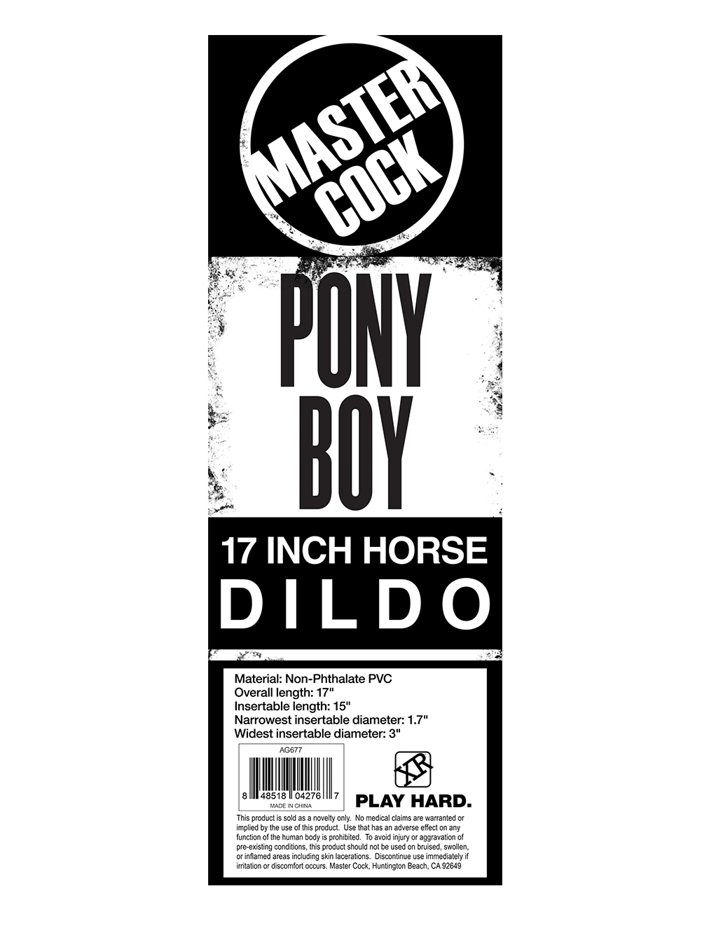 Pony Boy 17" Horse Dildo - Box Back