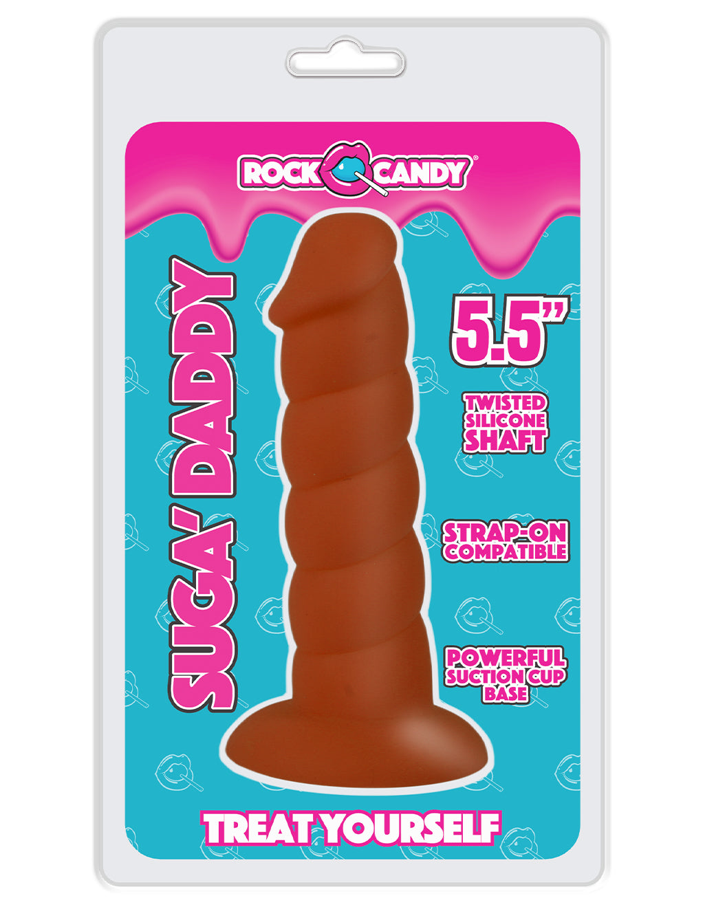Suga Daddy 5.5 Inch Suction Cup Dildo- Chocolate- Package