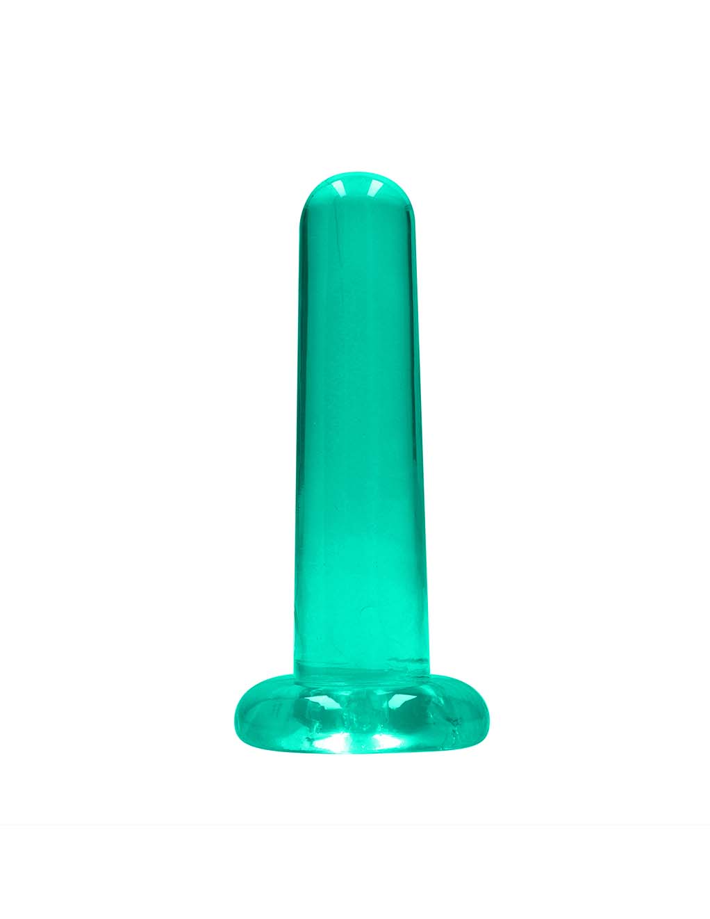 Real Rock Non Realistic Clear 5" Dildo- Turquoise- Main