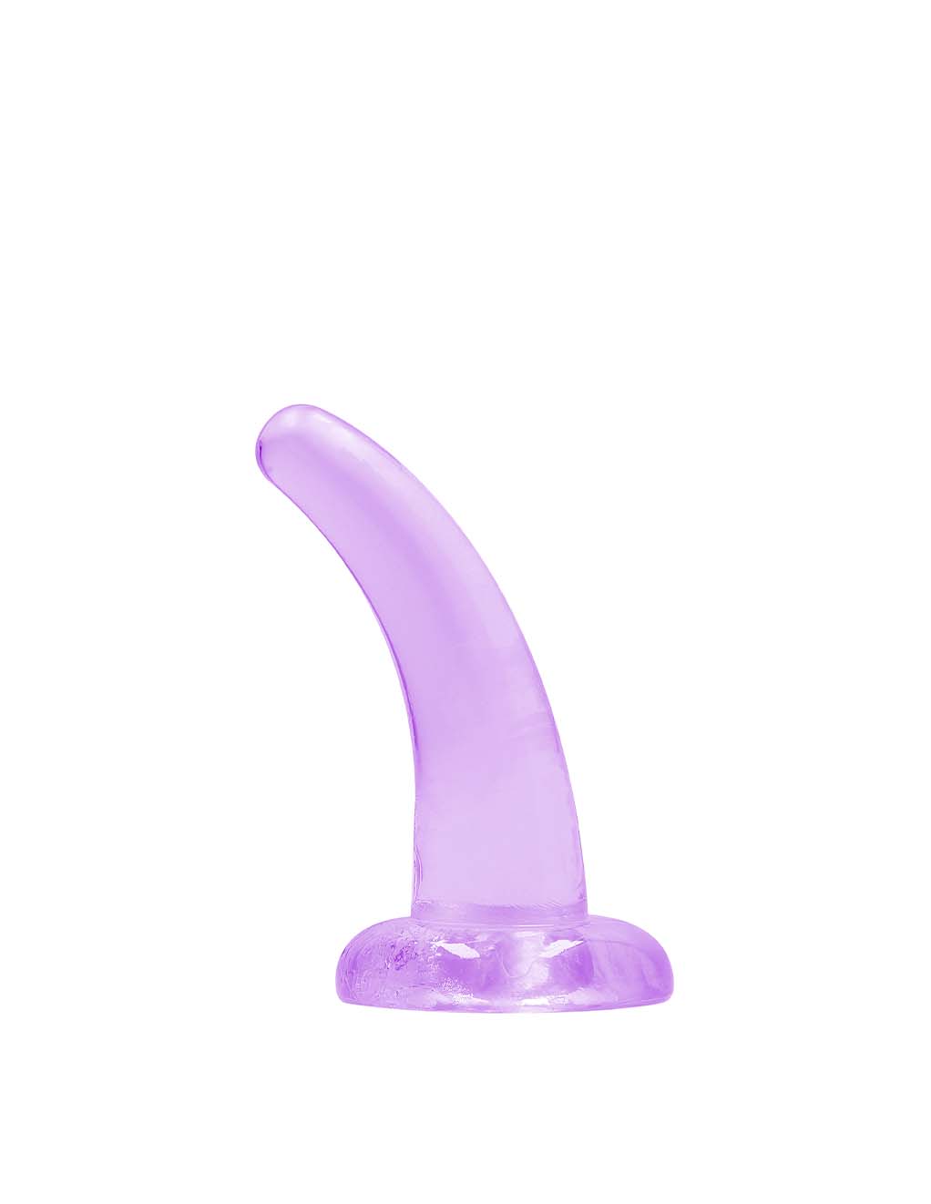 Real Rock Non Realistic Clear Curved 5" Dildo- Purple- Main