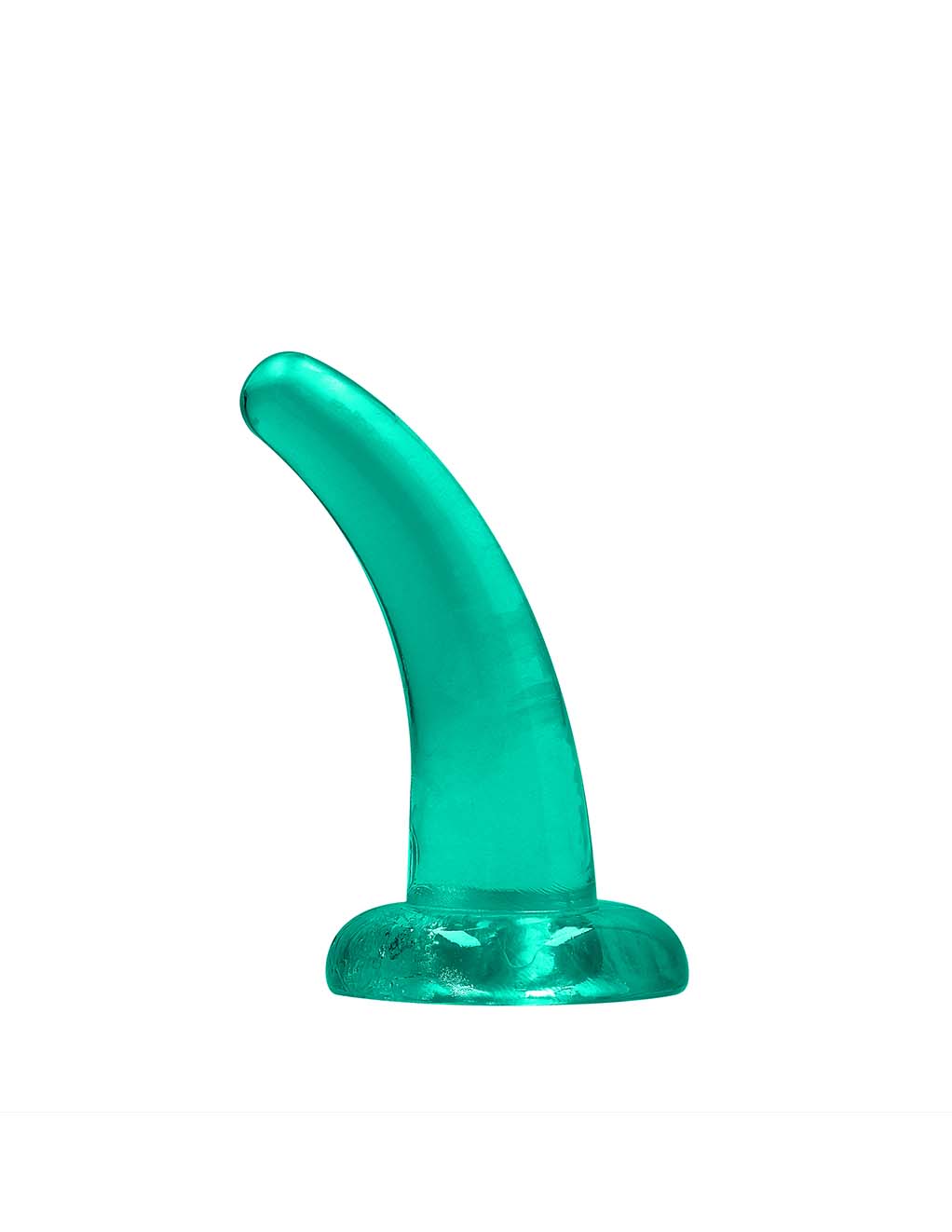 Real Rock Non Realistic Clear Curved 5" Dildo- Turquoise- Main